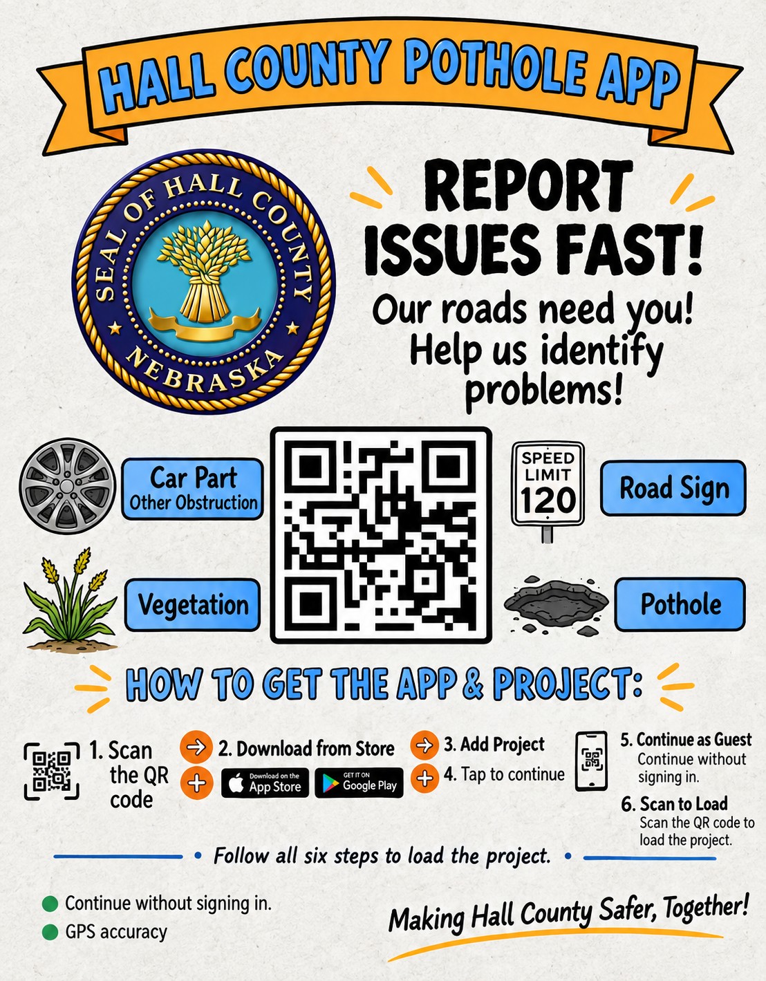 Hall County Pothole App Flyer